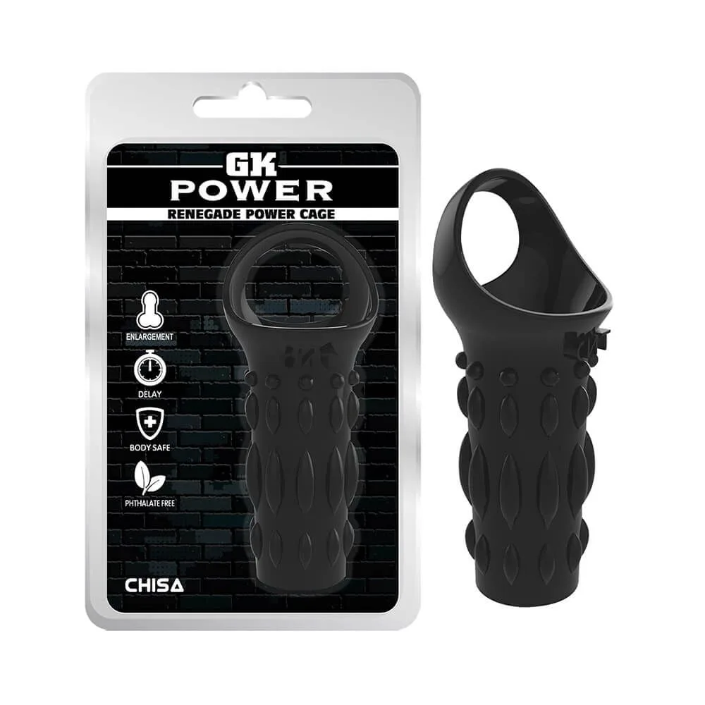 Chisa Renegade Power Cage Black Ribbed Penis Sleeve Condom — photo 2