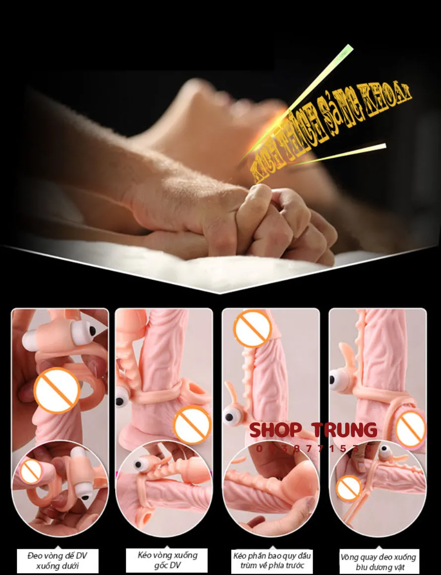 EVE Ribbed Vibrating Condom Large Size TPE Soft Extend Pleasure — photo 5