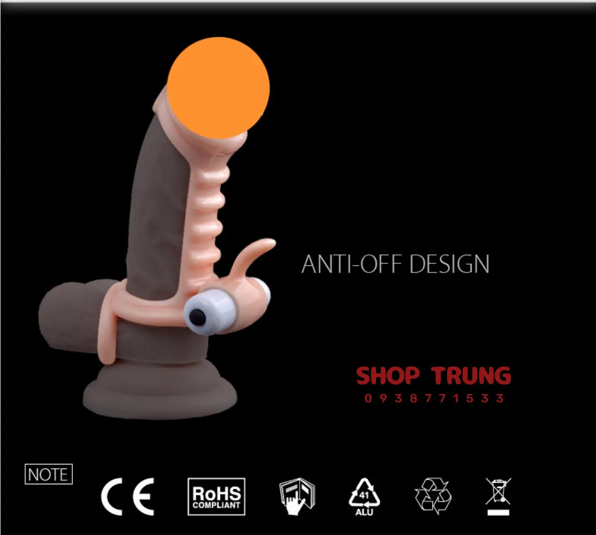 EVE Ribbed Vibrating Condom Large Size TPE Soft Extend Pleasure — photo 7