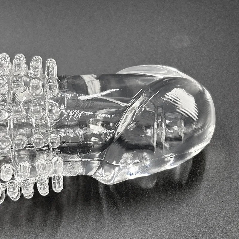 Silicone Ribbed Vibrating Condom with Strap Comfortable Fit — photo 2