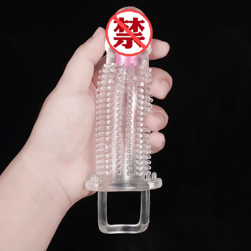 Silicone Ribbed Vibrating Condom with Strap Comfortable Fit — photo 3