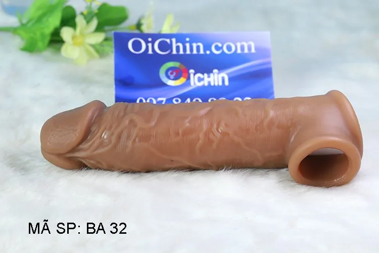 Genuine Textured Ribbed Penis Sleeve With Ball Strap Enhancer — photo 5