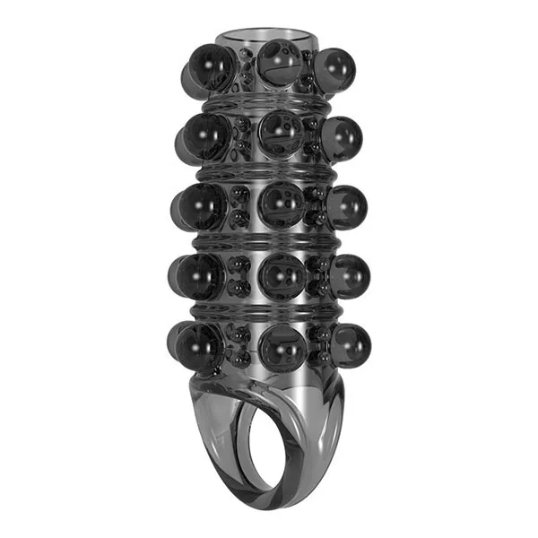 Meleon Inflatable Beaded Middle Ring Condom With Strap — photo 2