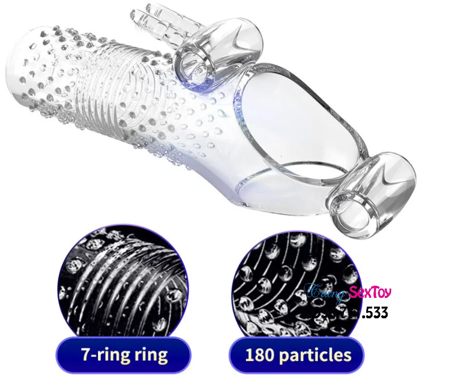 G-Spot Stimulating Ribbed Thinning Vibrating Condom Dildo — photo 4