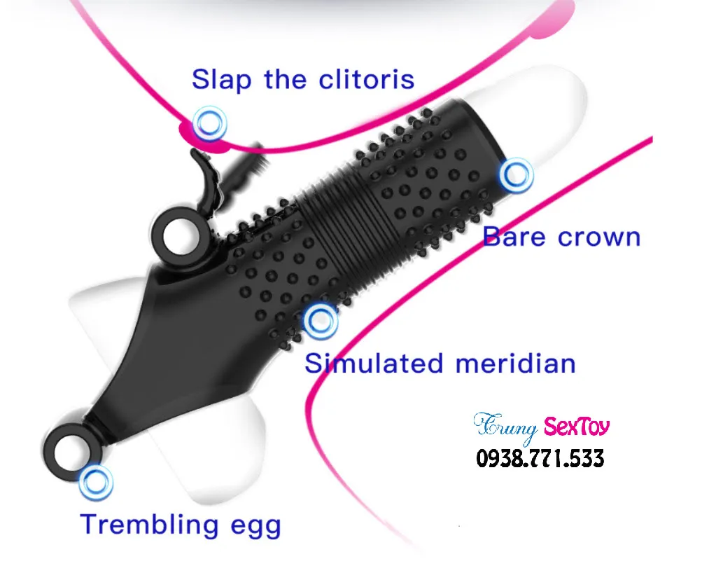G-Spot Stimulating Ribbed Thinning Vibrating Condom Dildo — photo 2