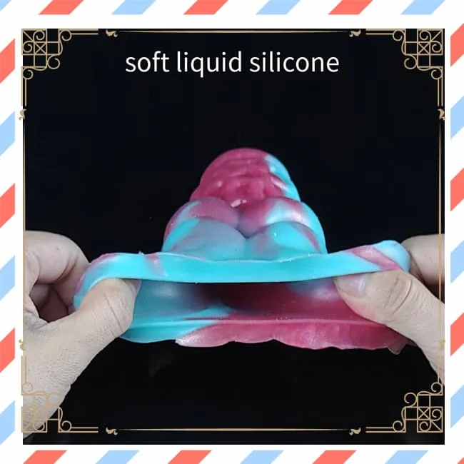 Premium Super Ribbed Red Blue Silicone Cock Sleeve — photo 3