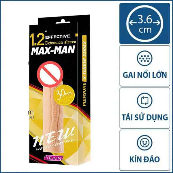 Maxman Textured Dot Silicone Condom for Size Enhancement — photo 3