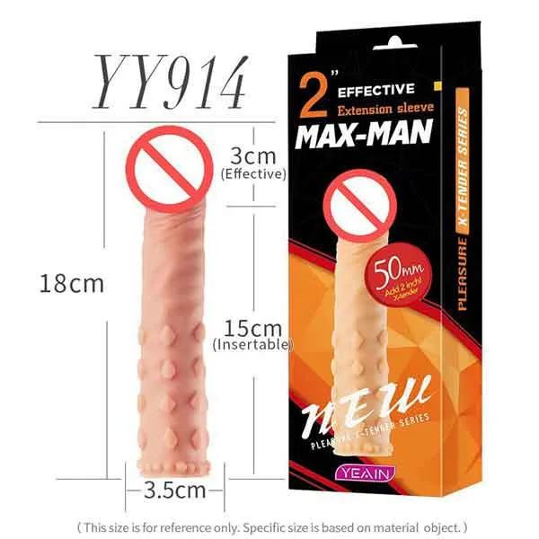 Maxman Silicon Spiked 5cm Extra Length Condom Pack — photo 3