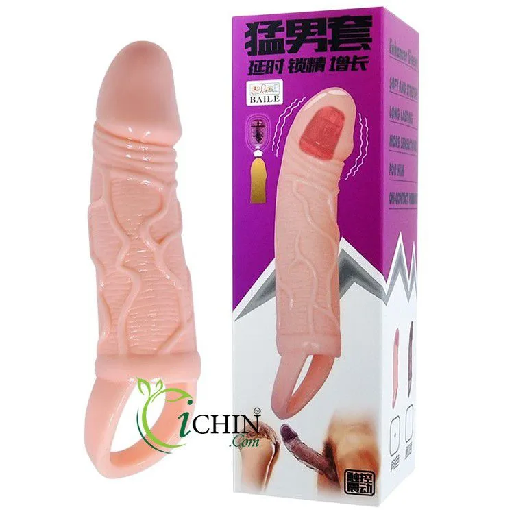 Men Extension Vibrating Cock Sleeve With Ball Strap — photo 4
