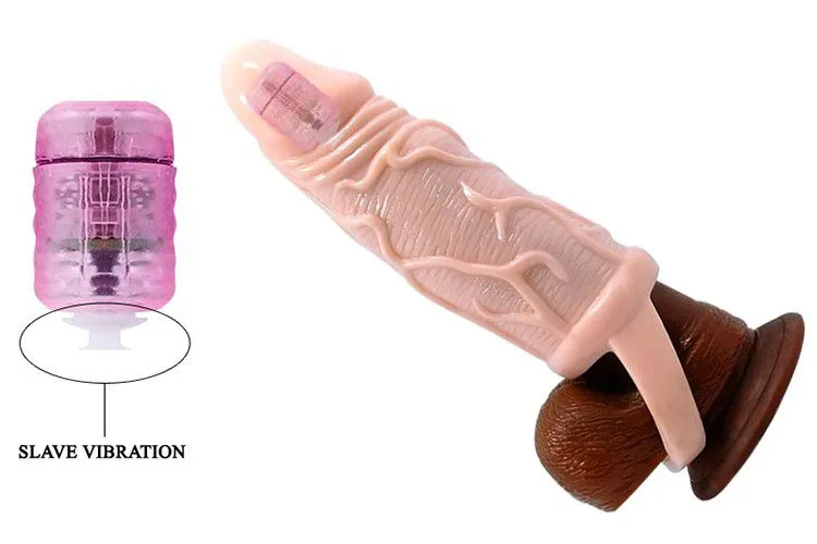 Men Extension Vibrating Cock Sleeve With Ball Strap — photo 3