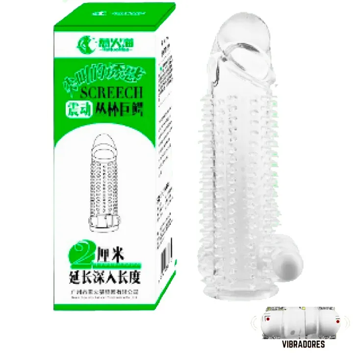 Screech Textured Vibrating Condom with Multiple Nubs — photo 3