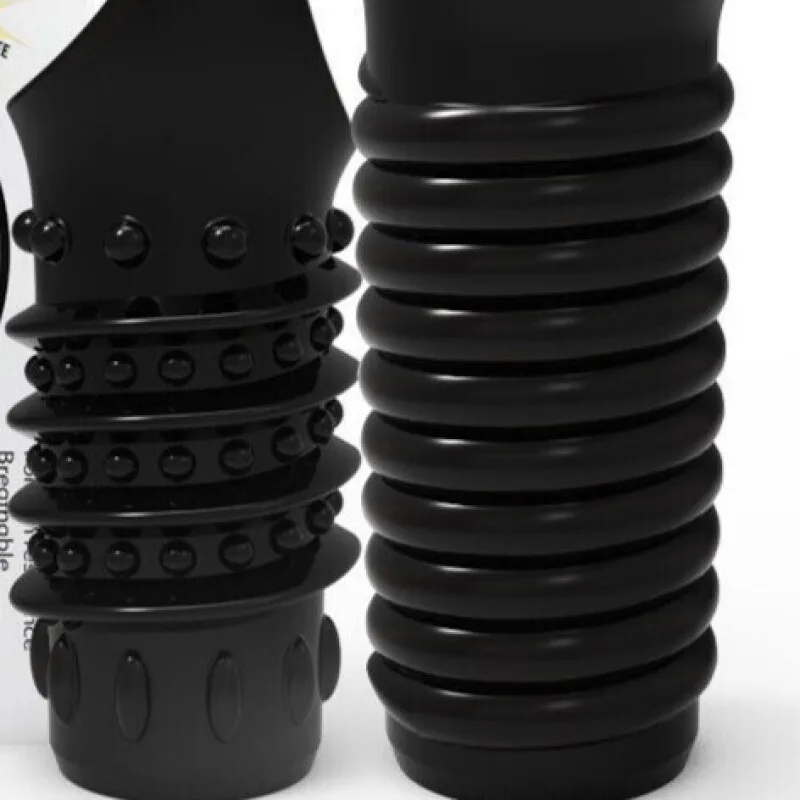 2pcs Silicone Strap-On Cock Ring Dual Pleasure Set — photo 3