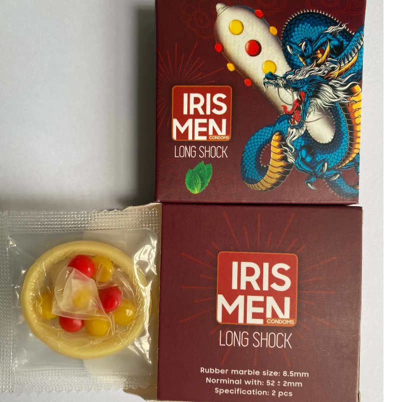 Iris Men 9 Beads Condom Soft Latext Delay Long Lasting — photo 3