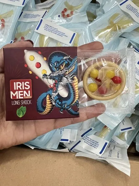 Iris Men 9 Beads Condom Soft Latext Delay Long Lasting — photo 2
