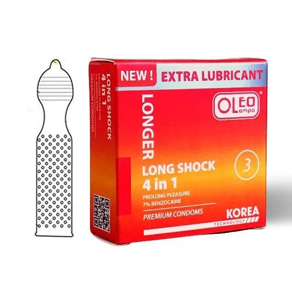Oleo Lampo Long Shock 4-in-1 Delay Condoms — photo 3