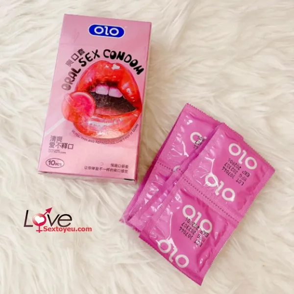 Olo Ultra-Thin Strawberry Oral Sex Condoms 10 Pack — photo 3