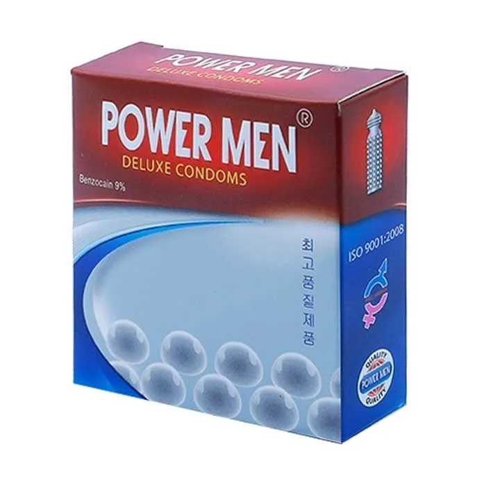 Power Men Pearl Studded Delay Condom with Benzocaine — photo 3