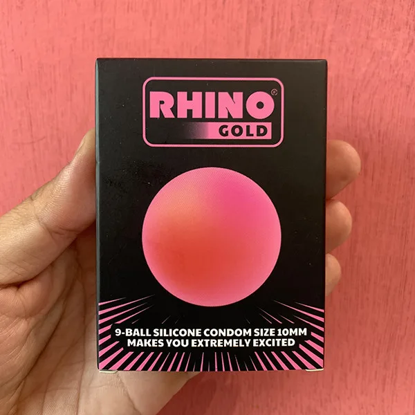 Rhino Gold Small 49mm Condom 9 Raised Dots with Lubricant Gel — photo 4