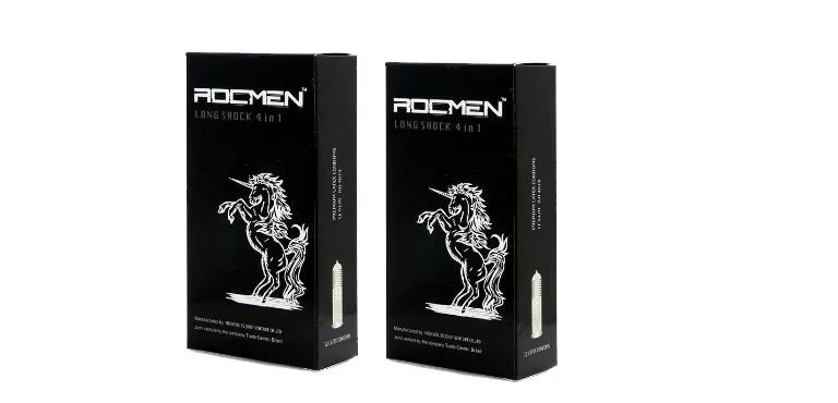 Rocmen Black Condoms Delay Climax Extra Lubricated Pack of 12 — photo 4