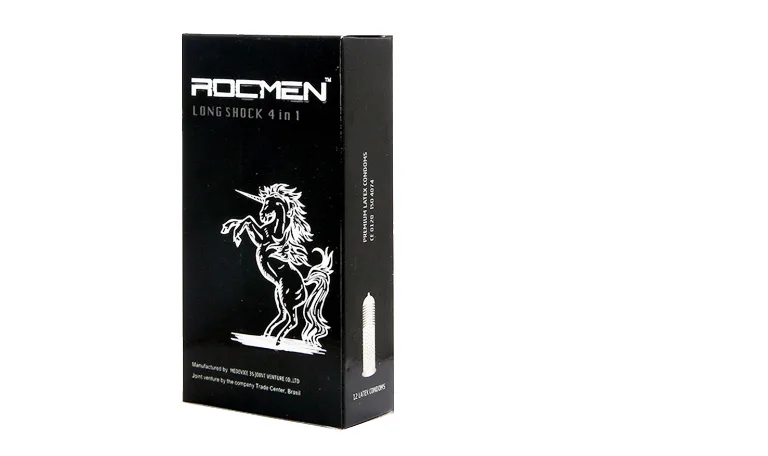 Rocmen Black Condoms Delay Climax Extra Lubricated Pack of 12 — photo 5
