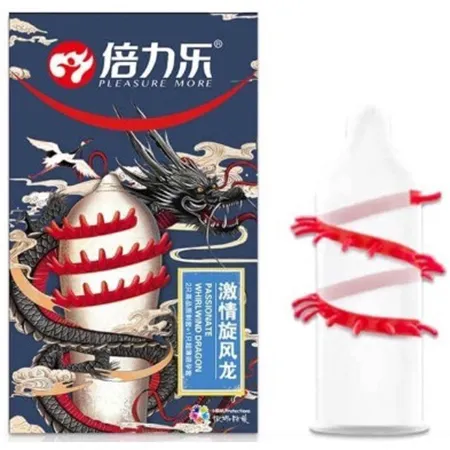 Dragon Ribbed Premium Condom 3-Pack Ultra Stimulating — photo 2