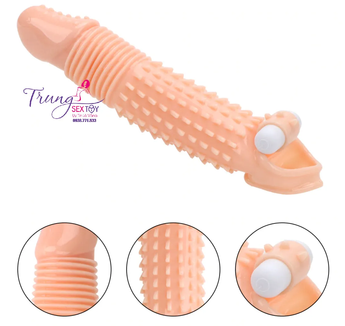 Double-Ended Spiked Vibrating Condom Intense Pleasure 2-in-1 — photo 4