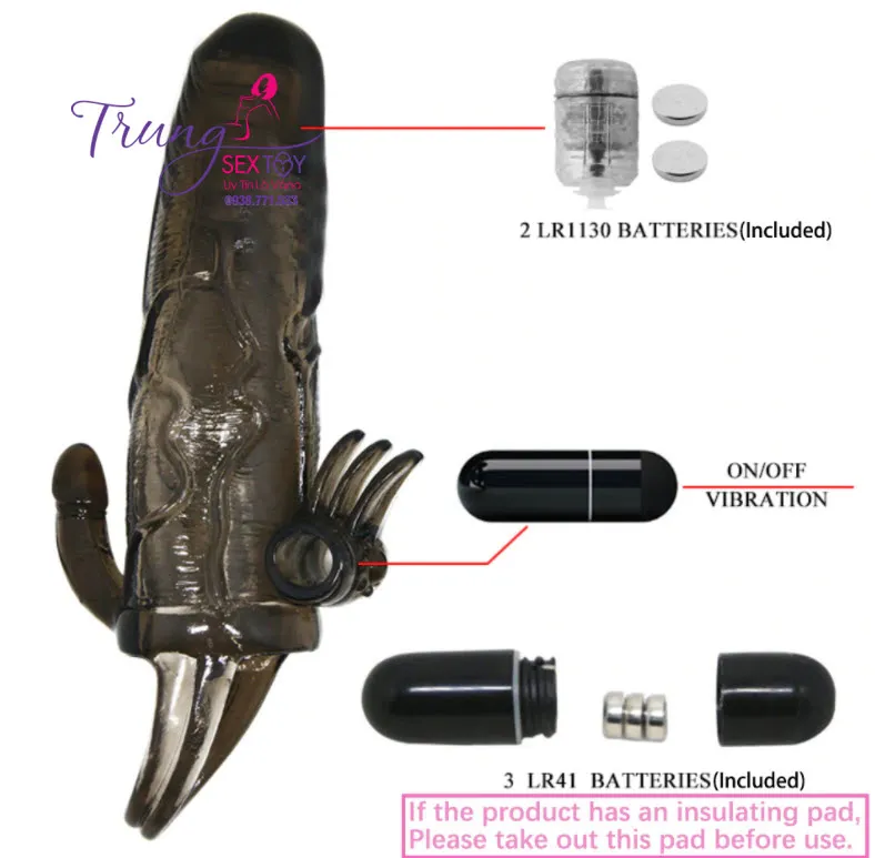 Double Head Vibrating Black Condom Enhance Pleasure — photo 6
