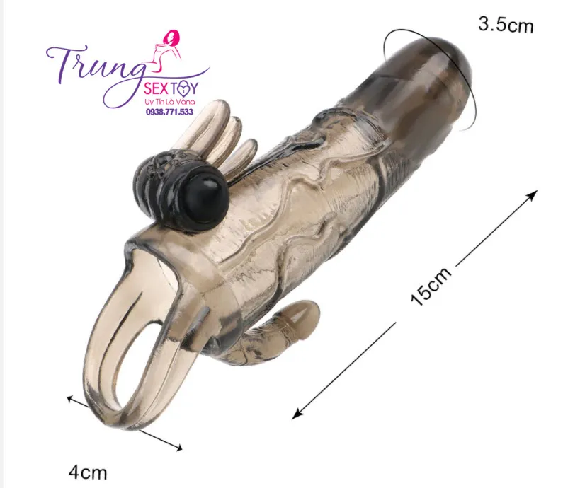 Double Head Vibrating Black Condom Enhance Pleasure — photo 3