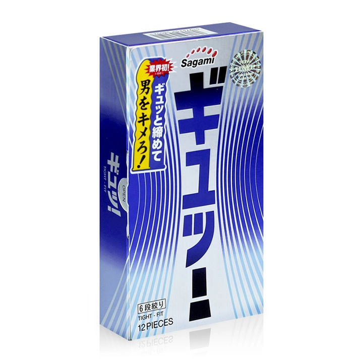 Sagami Tight Fit Ultra Thin 0.03mm Ribbed Condoms Box 12 — photo 4