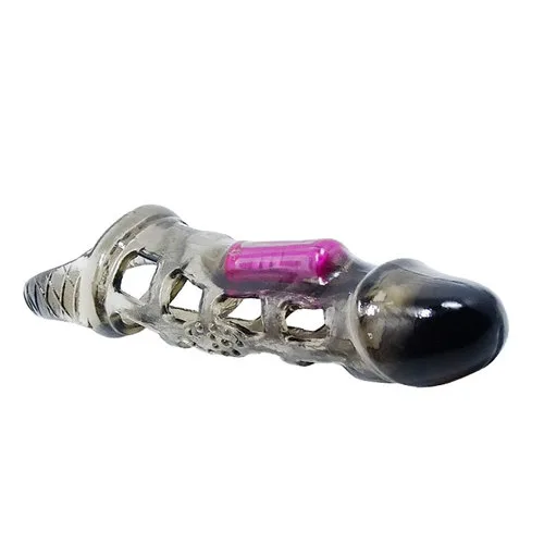 Textured Middle Vibrating Penis Sleeve Double Pleasure — photo 3