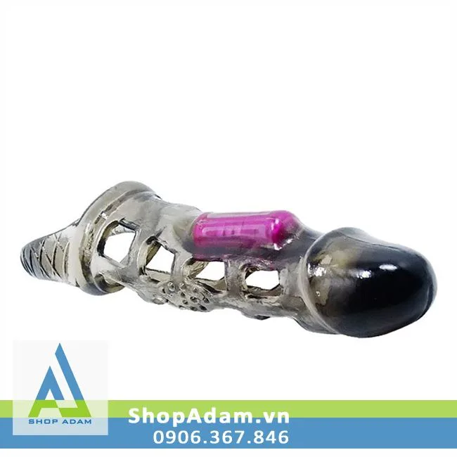 Silicone Vibrating Cock Sleeve with Strap Strong G-spot Pleasure Stimulator — photo 2