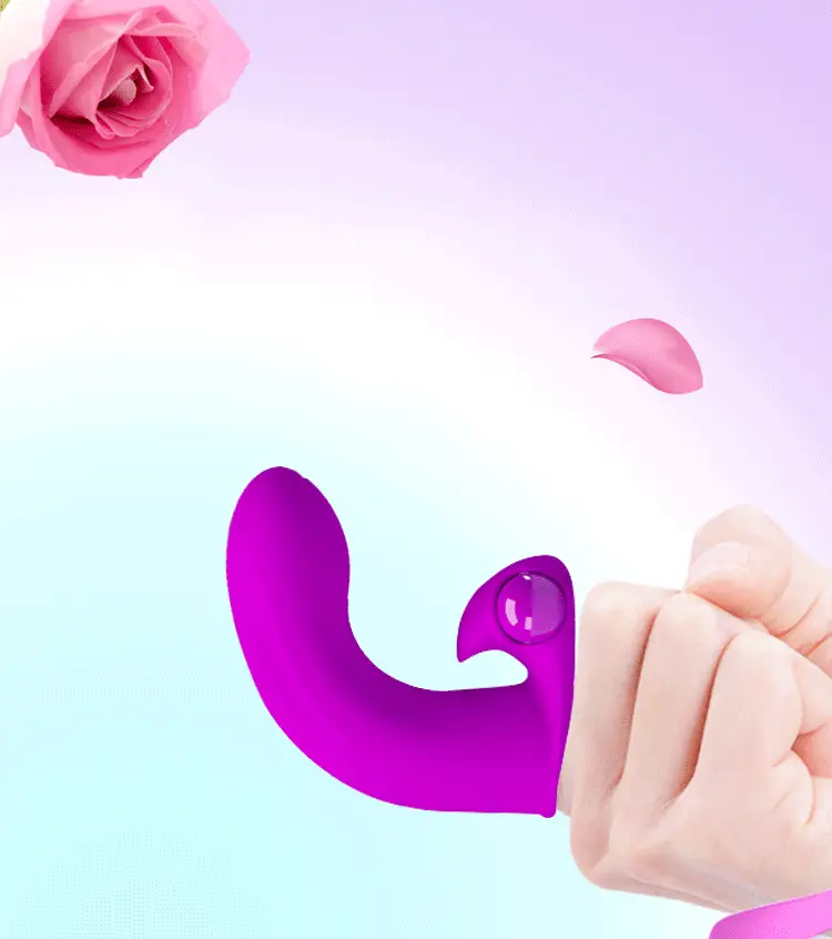 Ribbed Finger Sleeve Vibrating G Spot Massager Black-Purple Intense — photo 3