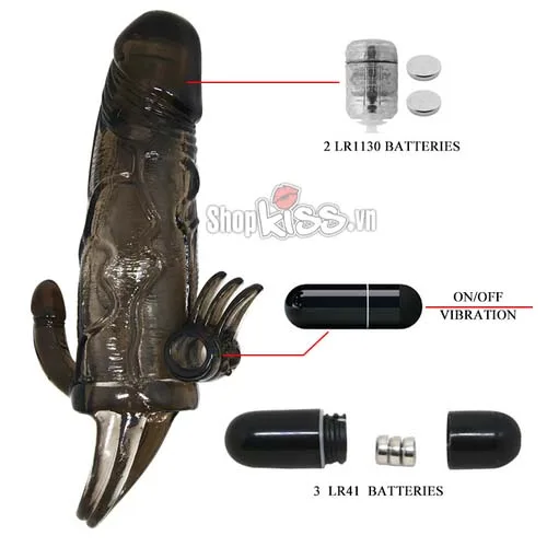 Braveman Dual Head Strap-On Condom Vibrator BD13A — photo 8