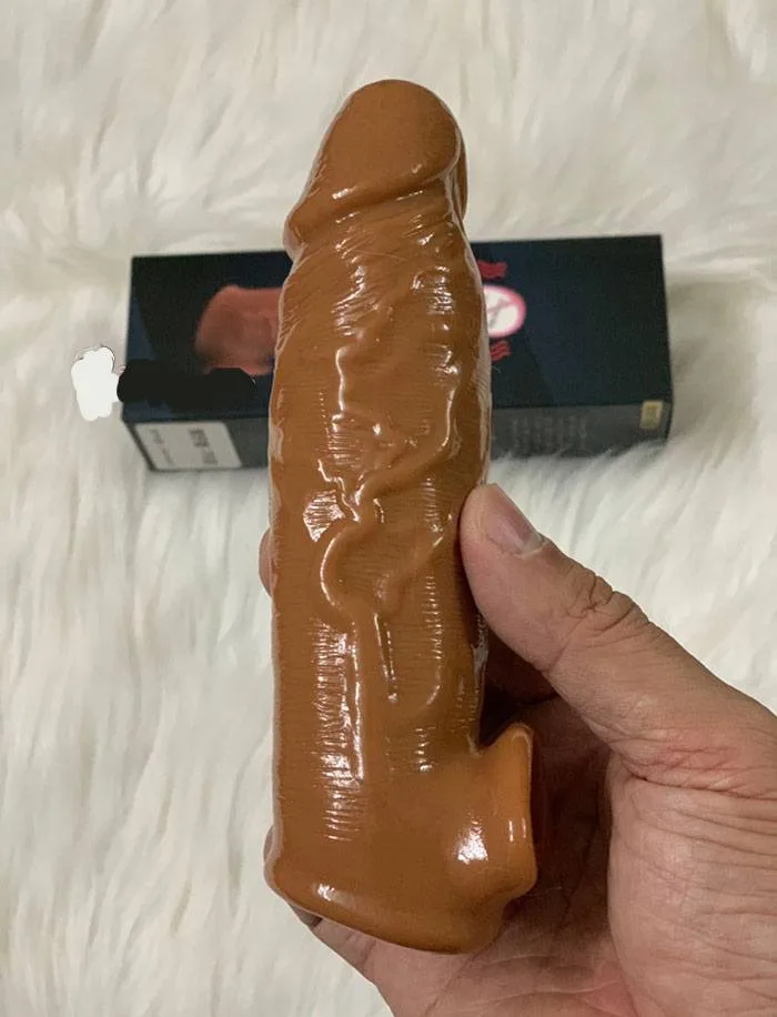 BD36 Silicone Penis Sleeve Ball Ring Size Enhancer Delay Erection — photo 4