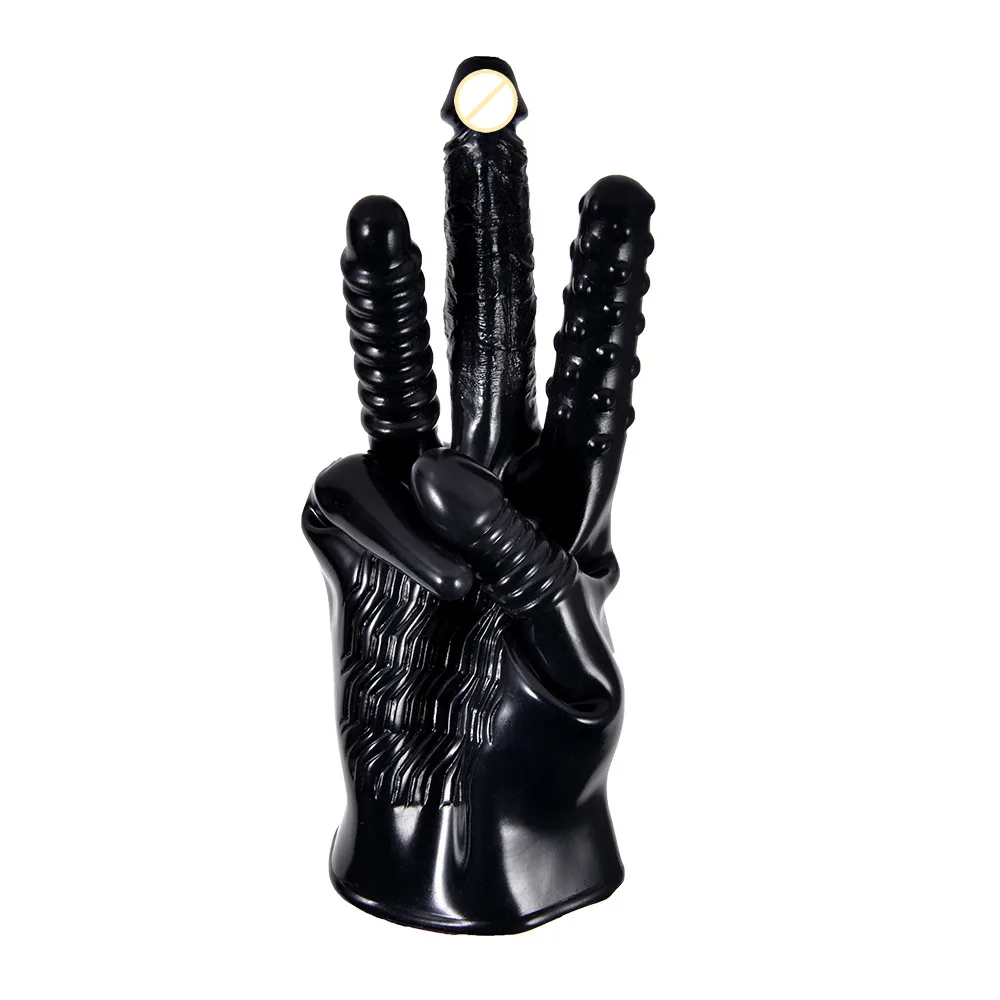 Ribbed Vibrating Sensual Gloves Male Masturbator PVC 18cm — photo 2