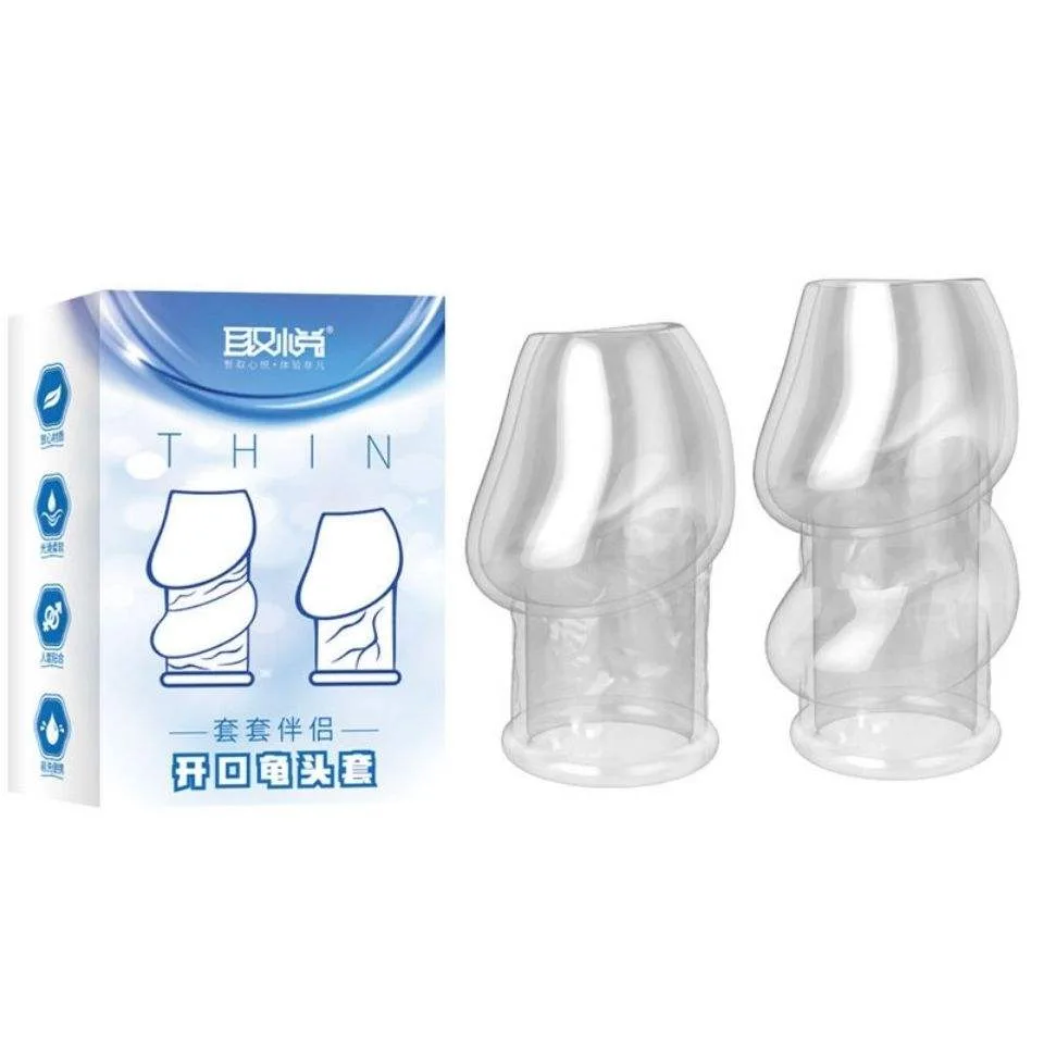 BCS Donzen THIN Ringed Open Tip Condom TPE Elastic — photo 3