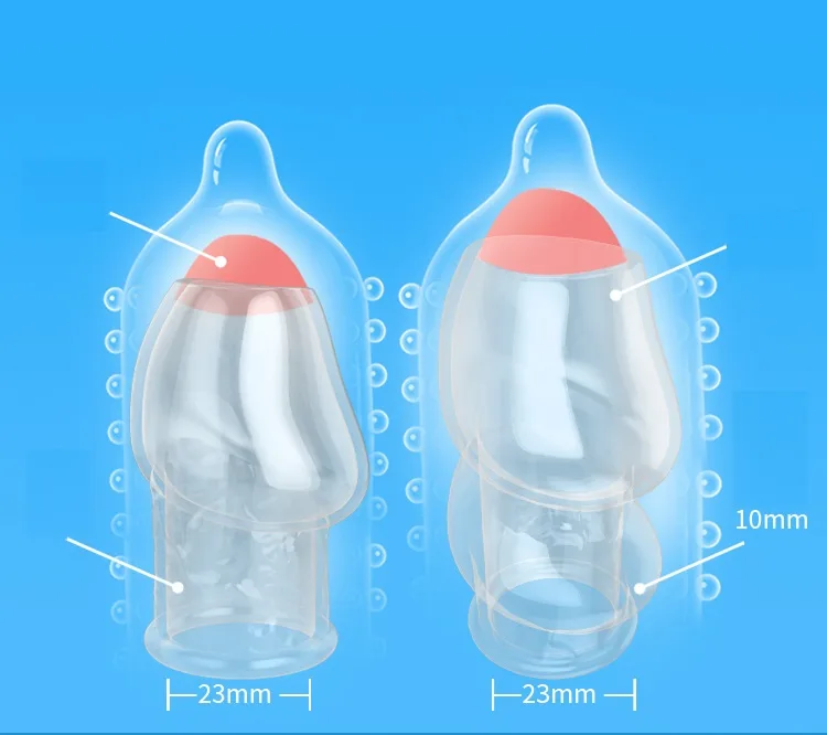BCS Donzen THIN Ringed Open Tip Condom TPE Elastic — photo 4