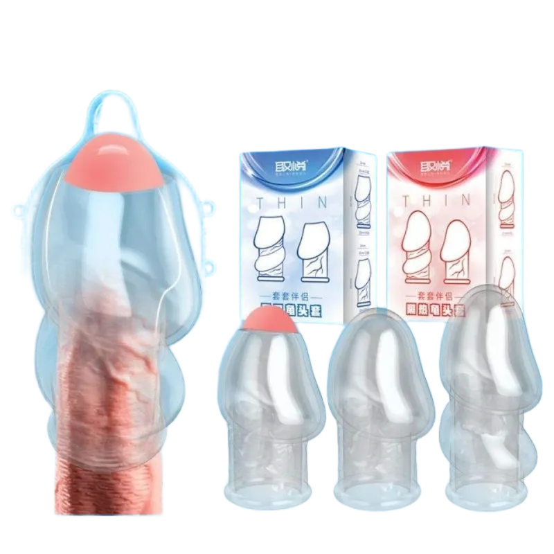 BCS Donzen THIN Ringed Open Tip Condom TPE Elastic