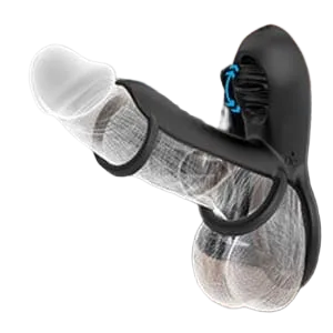 BD10N Male Cock Ring Vibrating Licking Function Pleasure Enhancer