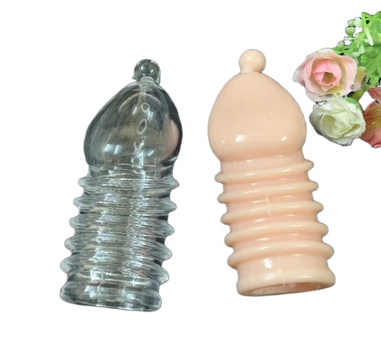 BD20A Silicone Textured Penis Sleeve Lengthener Transparent