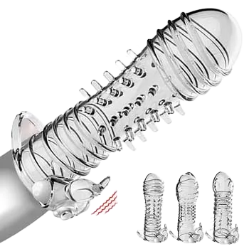 BD48 Textured Vibrating Dildo Condom for Enhanced Female Pleasure