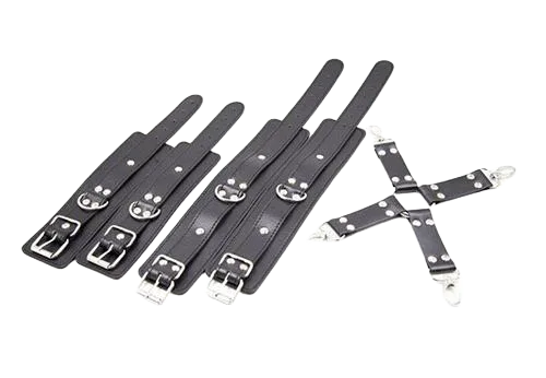 BDSM 10-Piece Bondage Kit Blindfold Cuffs Whip Restraints
