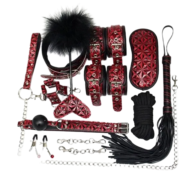 BDSM 10 Piece Set Couples Erotic Toy Restraint Kit