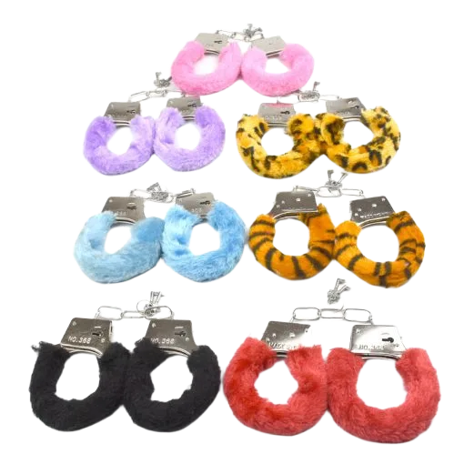 BDSM 23 Soft Plush Lined Handcuffs Metal Fetish Restraint Set