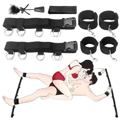 BDSM Adjustable Bed Restraints Leather Bondage Kit
