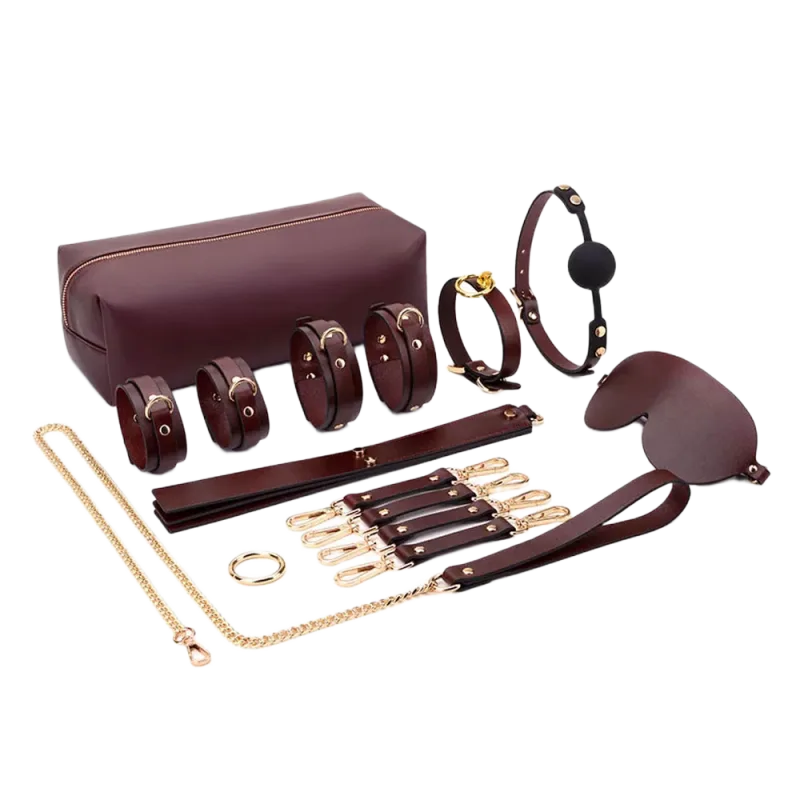 BDSM Bondage Kit Brown Sensual Pleasure Set