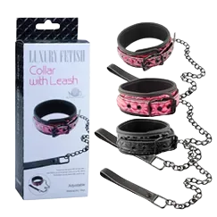 BDSM Collar with Whip for Erotic Bondage Play
