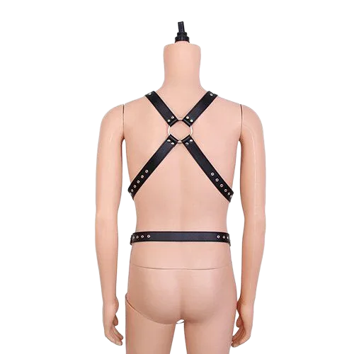 BDSM Full Body PU Leather Restraint Harness for Extreme Play