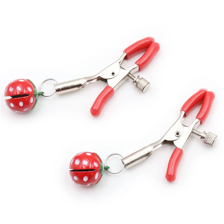 Strawberry Nipple Clips BDSM Metal Silicone Adjustable Pleasure — photo 4