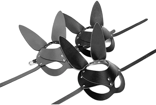 BDSM Leather Bunny Mask Bold Fetish Party Accessory